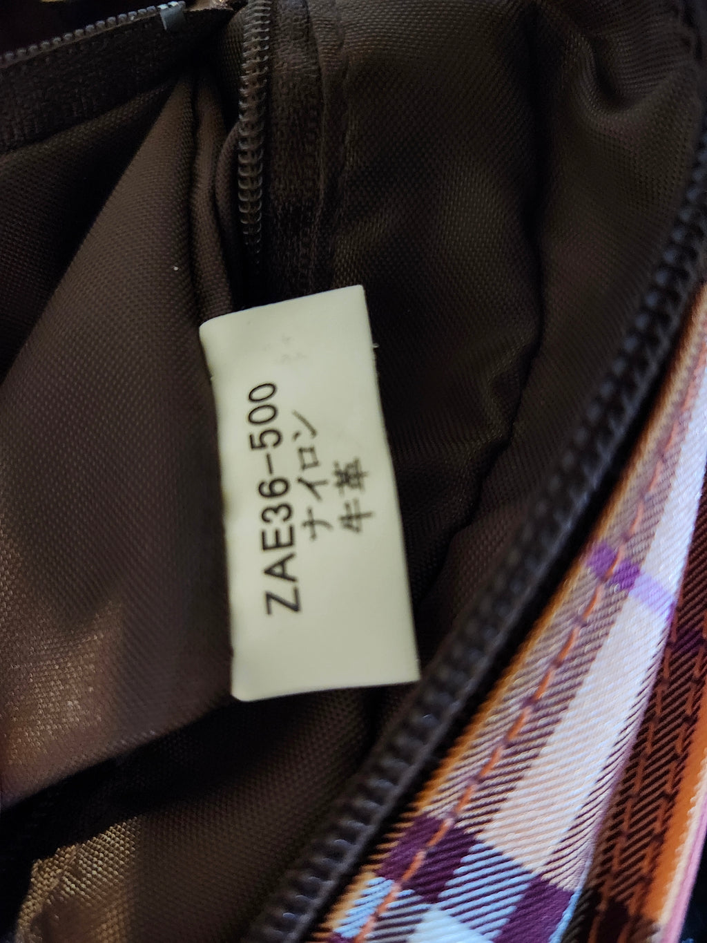 Burberry Blue Label Nova Check Orange Zip Top Tote