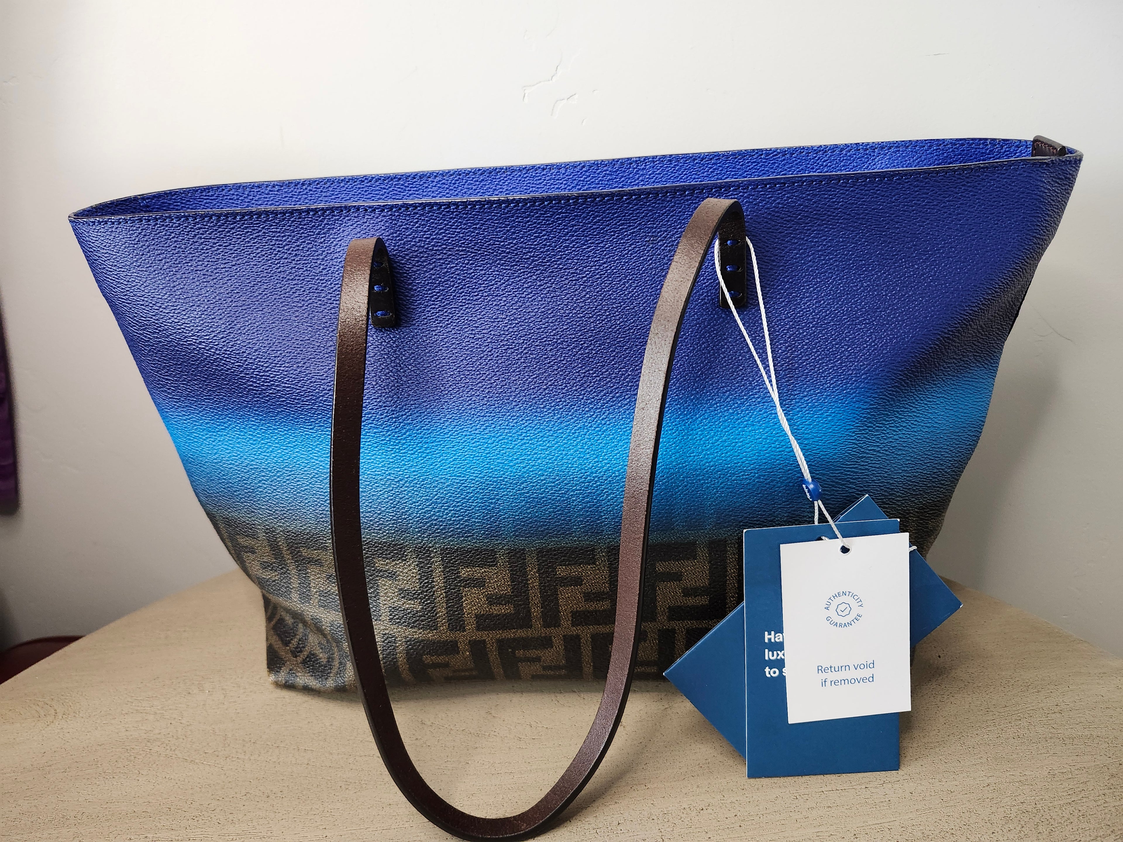 Fendi Ombre Tote Blue Brown
