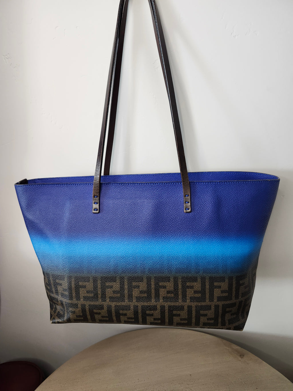 Fendi Ombre Tote Blue Brown