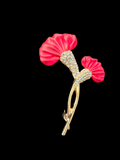 Brooch Pin Red Floral