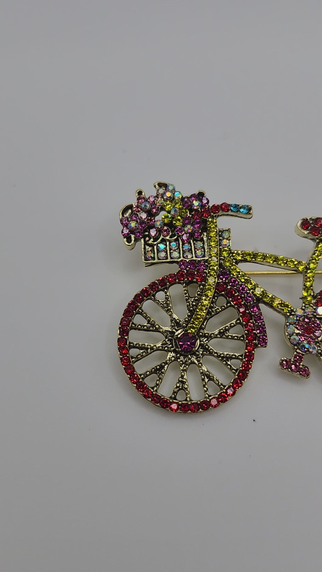 Bicycle Crystal Brooch