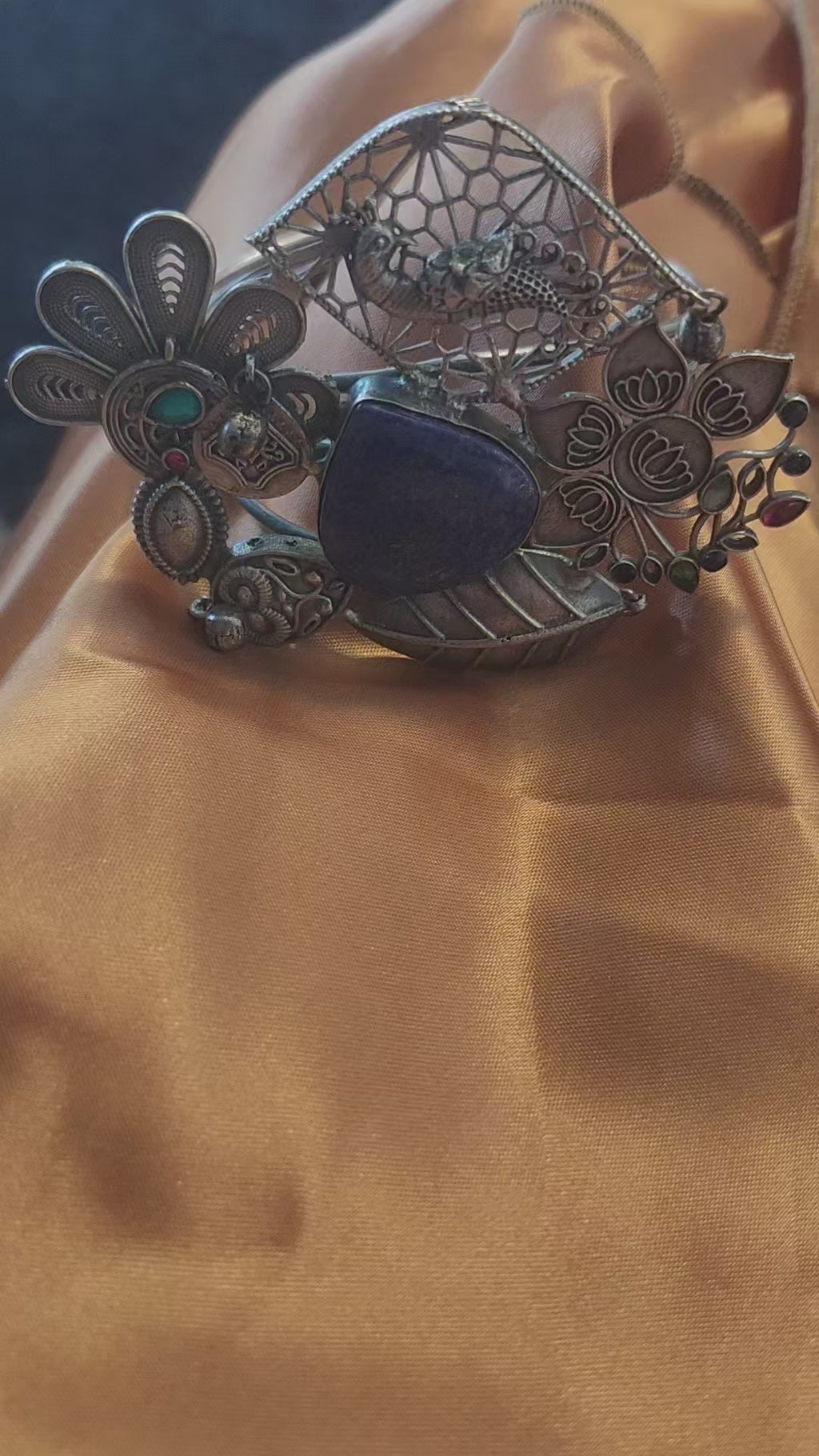Bangle Bracelet Blue Natural Stone