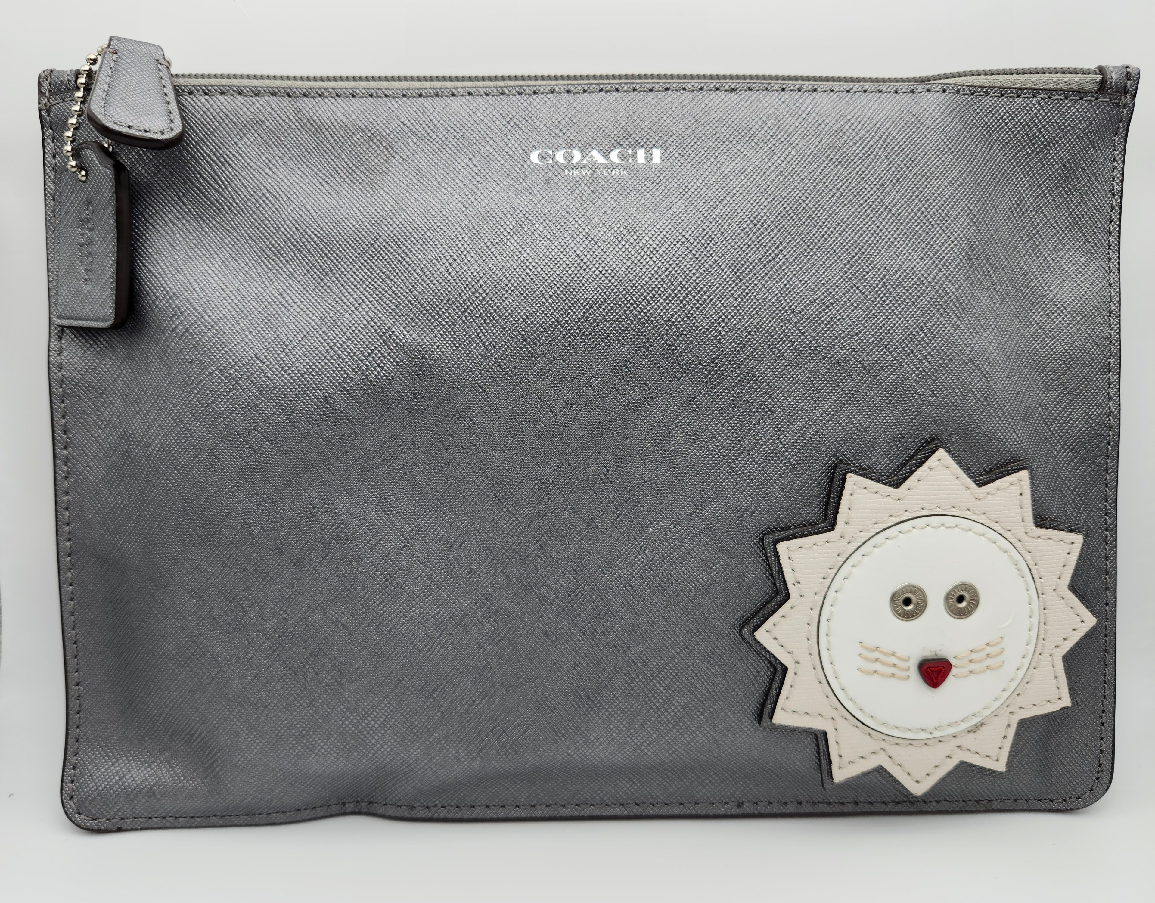 Coach Lion Saffion Leather Clutch/Pouch Leo