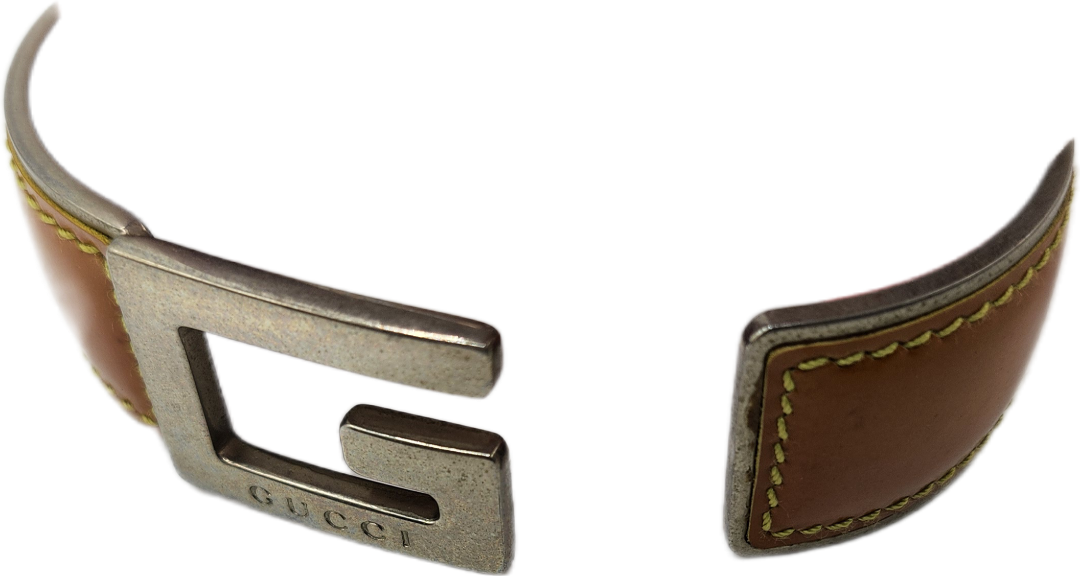 Gucci G Logo Y2k Era Leather Hinged Bracelet