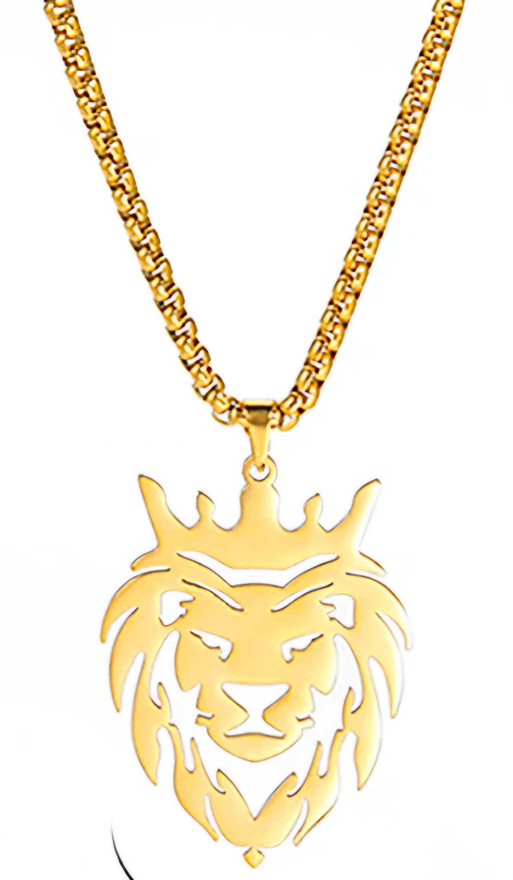 Gold Tone Lion Pendant w/ Chain