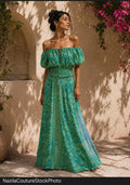 Silk Skirt Set - Green