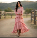 Wedding Dress Sheer Checkered Tier