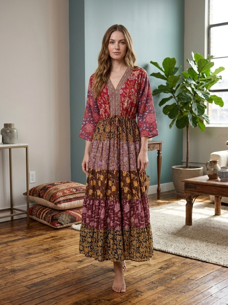 Fall Tiered Dress by Nazila Couture