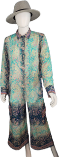 Lounge Set Silk- Seafoam Grn Paisley