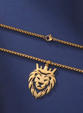 Gold Tone Lion Pendant w/ Chain