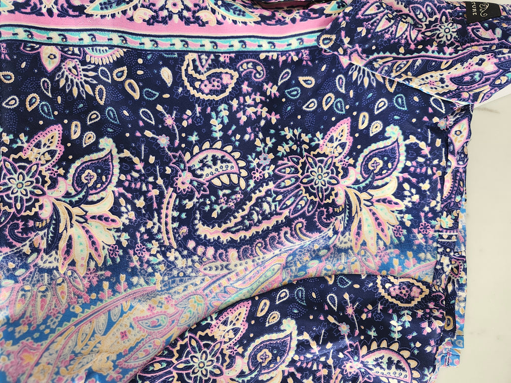 Lounge Set Silk - Navy Pink
