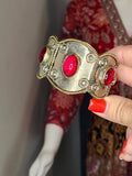 Indian Red Stone Brass Bangle